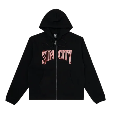 SINCLAIR GLOBAL ZIP UP HOODIE BLACK