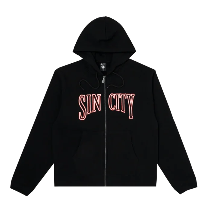 SINCLAIR GLOBAL ZIP UP HOODIE BLACK