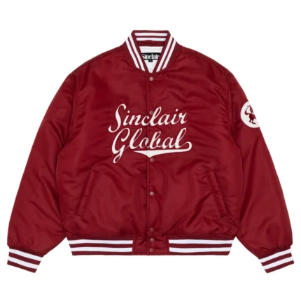 SINCLAIR SCRIPT SATIN JACKET RED